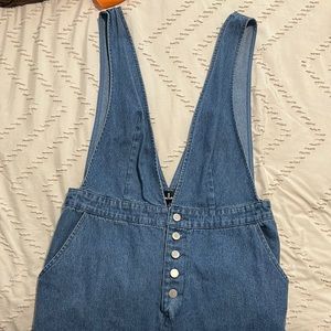 Lulus denim lowcut jumpsuit